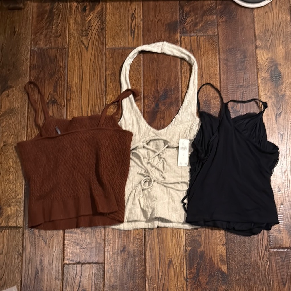 Stylish Women's Anthropology tank tops - Brown, Cream, and Black